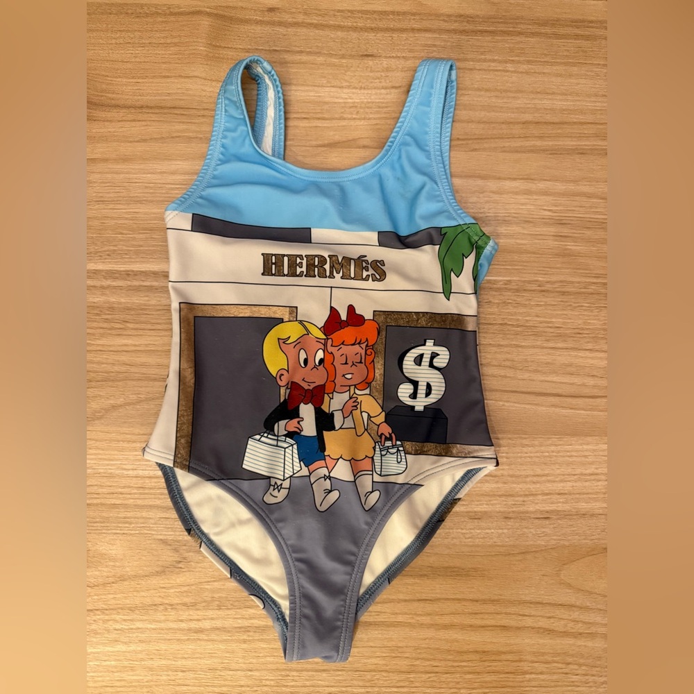 Les Canebiers Girls One Piece Swim Hermès Kids